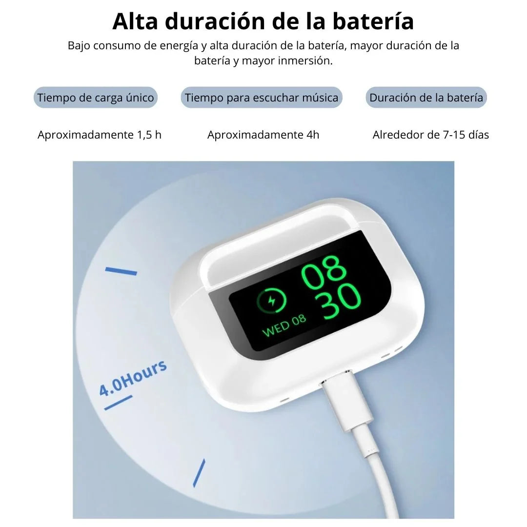Audífonos A9 Pro-inalámbricos con pantalla táctil