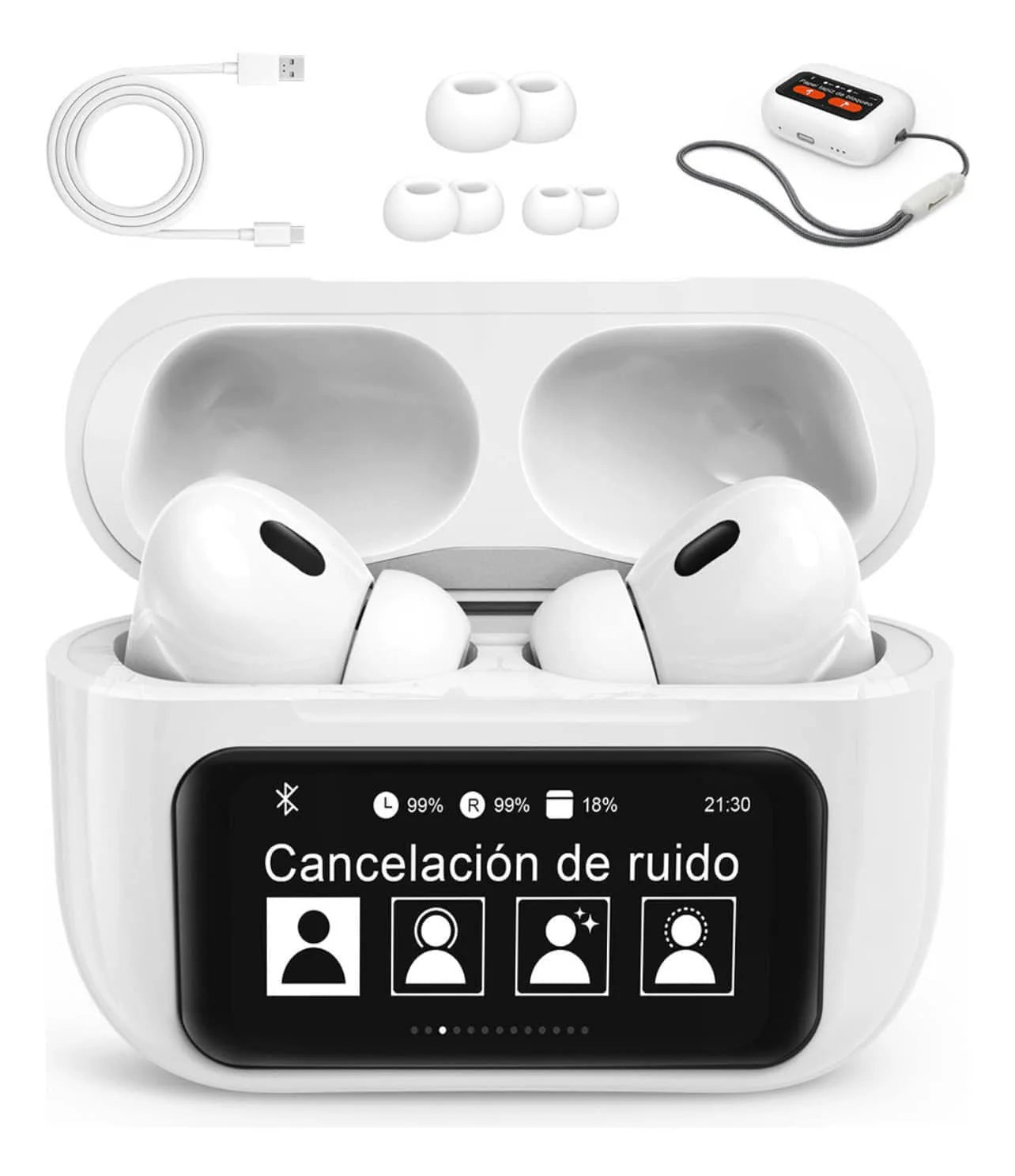 Audífonos A9 Pro-inalámbricos con pantalla táctil