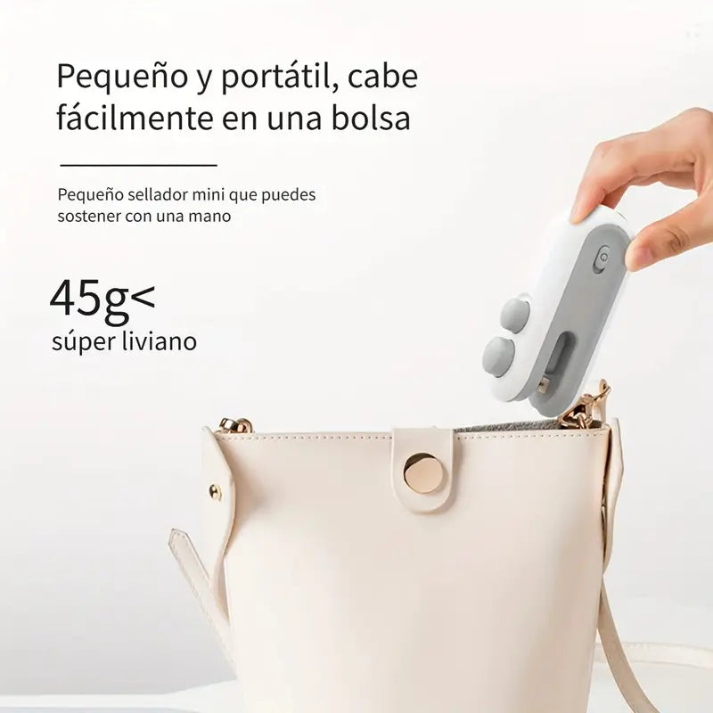 Mini máquina selladora de bolsas de plástico (2 en 1)