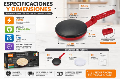 🔥PROMOCION🔥Crepera Eléctrica Antiadherente RAF