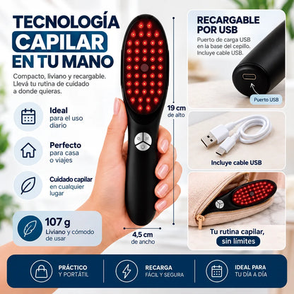 CEPILLO LED MASAJEADOR DEL CUERO CABELLUDO CRECIMIENTO MAS INTENSO