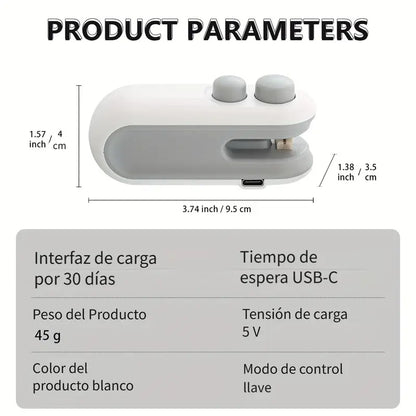 Mini máquina selladora de bolsas de plástico (2 en 1)