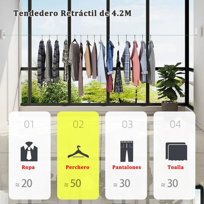 Tendedero Retráctil – Seca tu ropa sin desorden en tu hogar