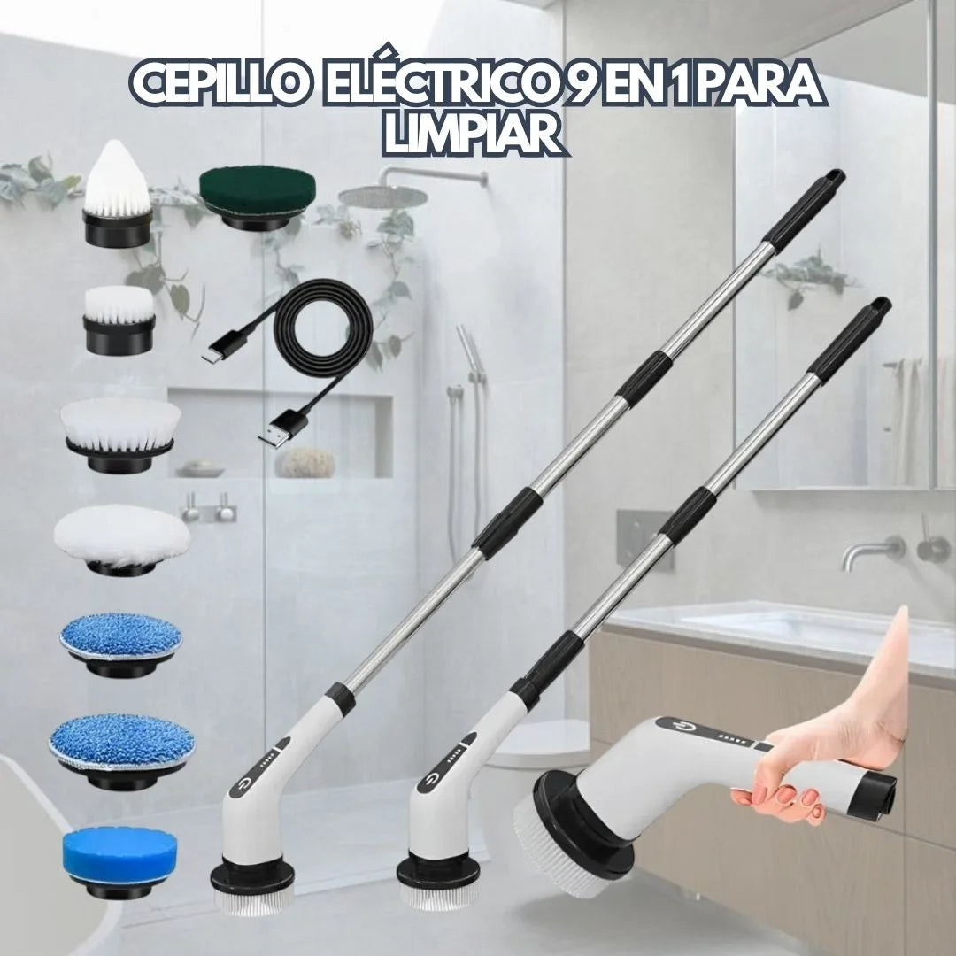 Cepillo eléctrico 9 en 1 para limpiar