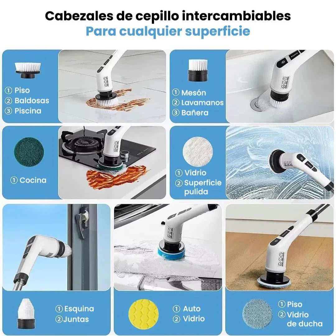 Cepillo eléctrico 9 en 1 para limpiar