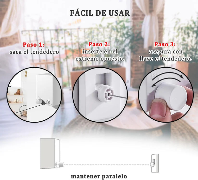 Tendedero Retráctil – Seca tu ropa sin desorden en tu hogar