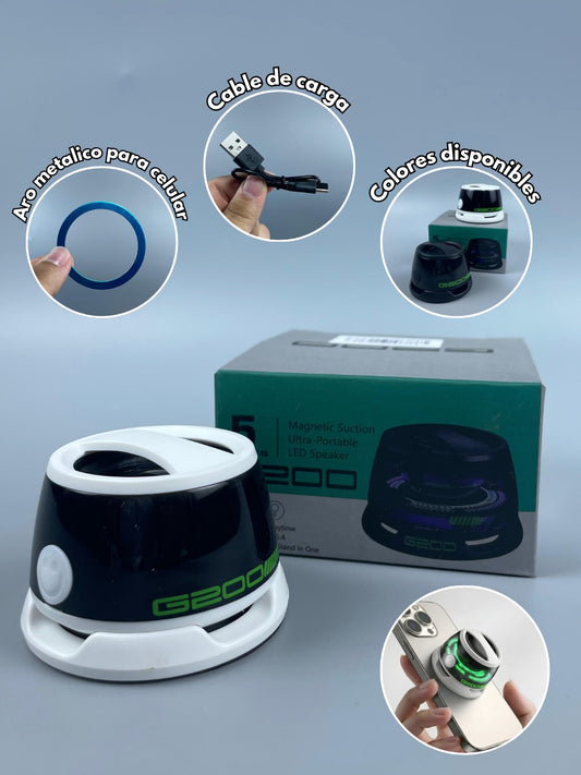 🎶 Mini Parlante Magnético G200 con Luces RGB – Opción TWS