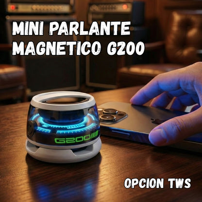 🎶 Mini Parlante Magnético G200 con Luces RGB – Opción TWS