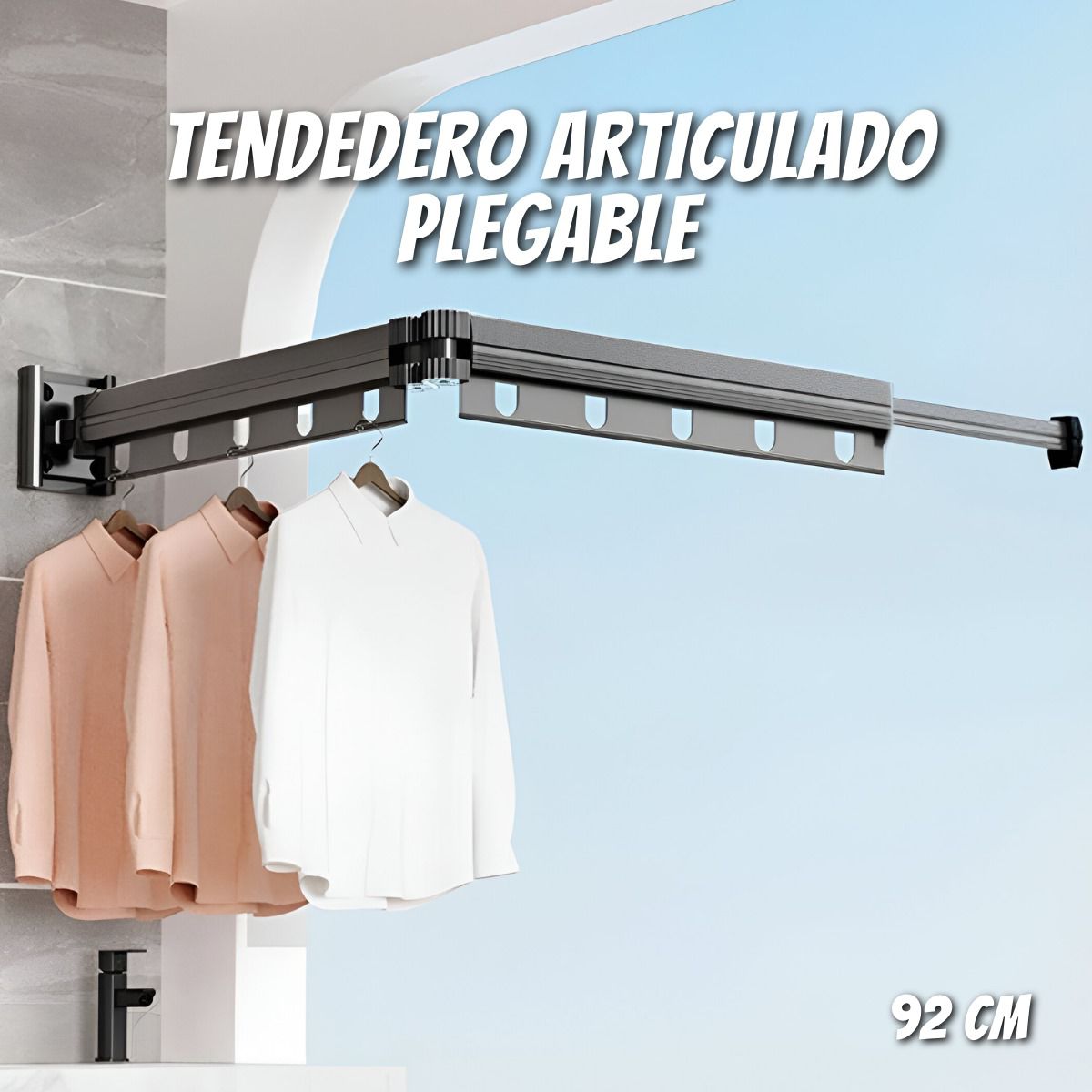 Tendedero de ropa retráctil  92 cm(Alta calidad)