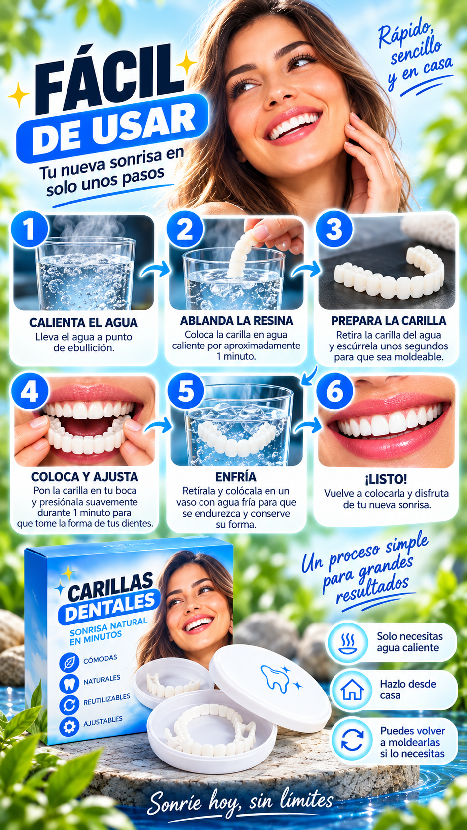 Carillas dentales removibles - guía de uso