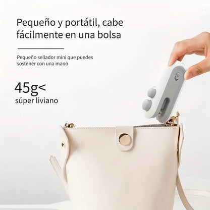 Mini máquina selladora de bolsas de plástico (2 en 1)