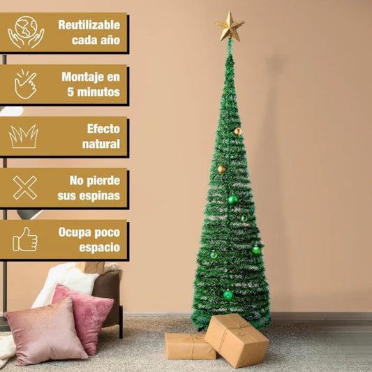 Árbol de Navidad Plegable de 2.1m