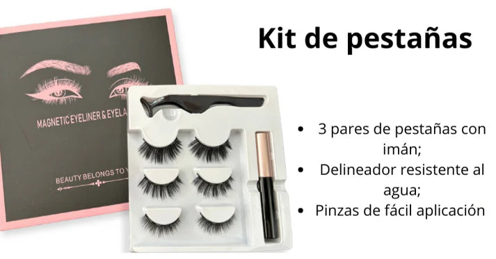 Pestañas Magnéticas 3D: Fácil Aplicación y  resistentes al agua